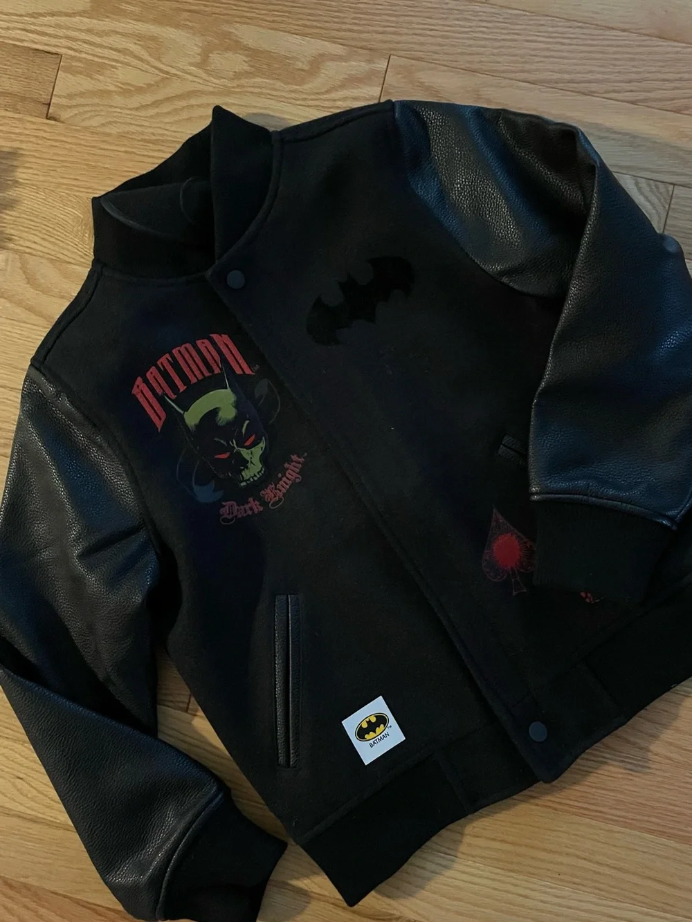 AWESOME DC Comics Batman Dark Knight Graphic Varsity Jacket boys 10-12 coat